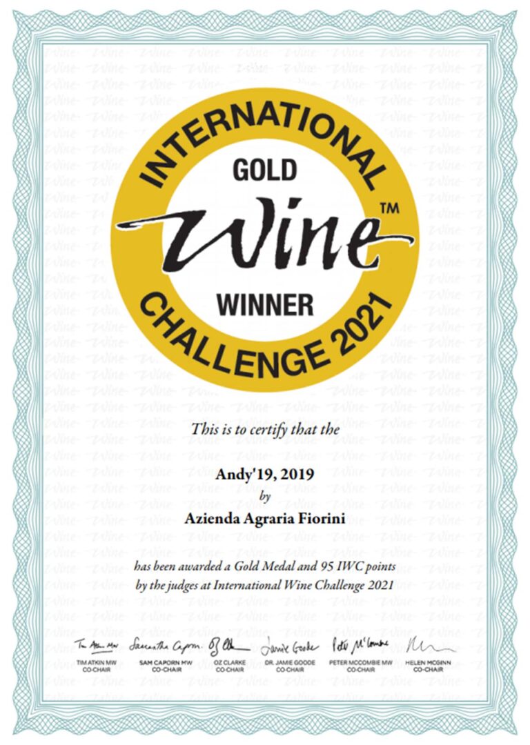 Interantional Gold Wine Winner 2021 | Andy ’19