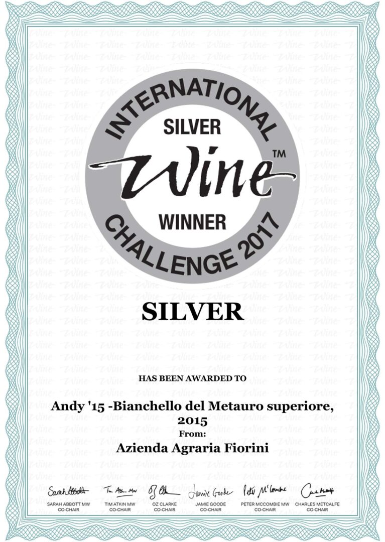 Interantional Silver Wine Winner 2017 | Andy ’15