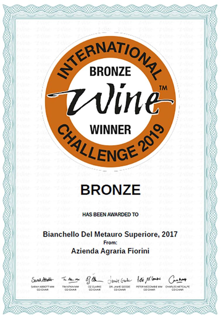 BRONZE MEDAL – INTERNATIONAL WINE CHALLENGE 2019
