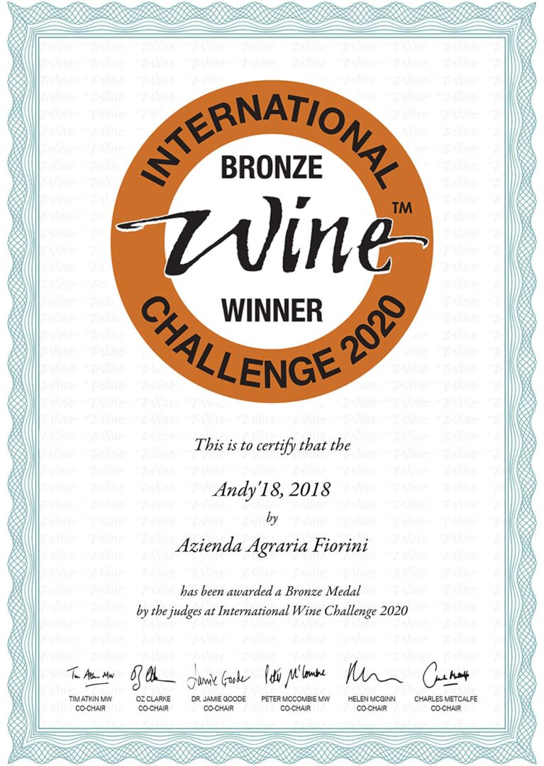 Interantional Bronze Wine Winner 2020 | Andy ’18